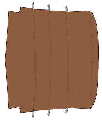 1965-68 Mustang Fastback; Reproduction Vinyl Headliner; Moonskin/Crater; Saddle