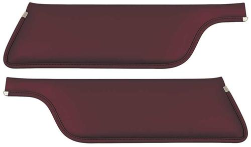 1968 Mustang Convertible Padded Sun Visors; Maroon