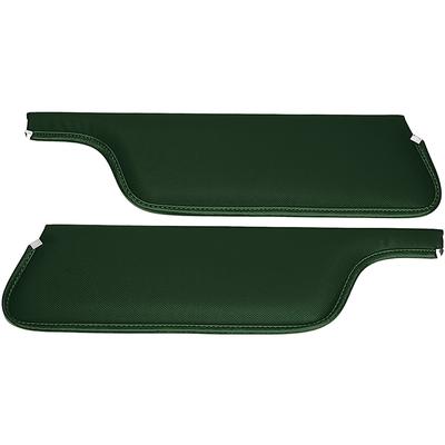 1969-70 Mustang Coupe / Fastback Padded Sun Visors; Moonskin/Crater; Dark Green