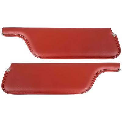 1970-73 Mustang Convertible; Padded Vinyl Sun Visors; Corinthian Grain; Vermillion