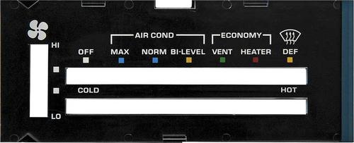 1980-81 Camaro; Heater Control Lens; with Air Conditioning; with Black Backing Paper