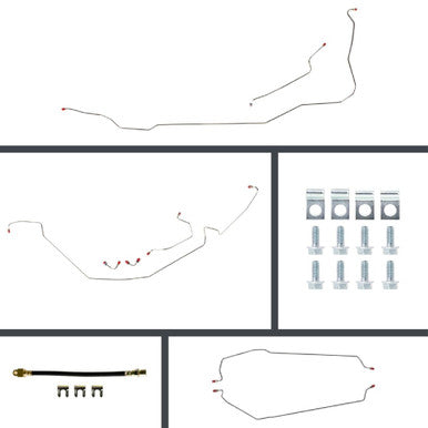 The Right Stuff 66 GTO, Skylark & Cutlass Fr Disc Conversion R Drum Stainless Brake Line Kit - (ASM66C2)