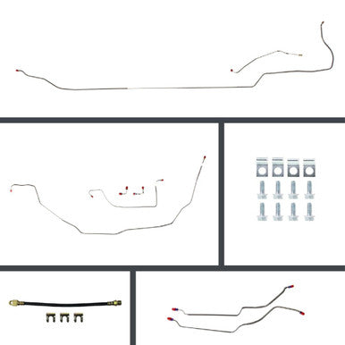 The Right Stuff 69-72 GTO Conv. Power 4-Wheel Disc Conversion Pre-Bent Stainless Brake Line Kit - (ASP69C4)