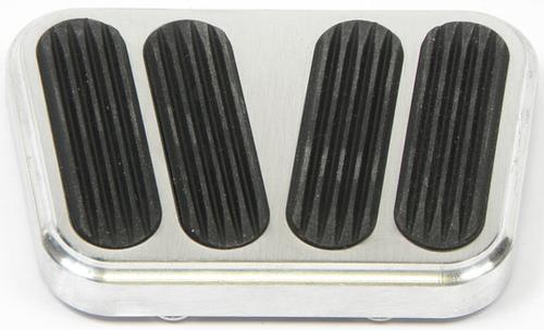 1967-69 F-Body Manual Trans Lokar Billet Brake or Clutch Pedal Pad - Brushed with Rubber Inserts