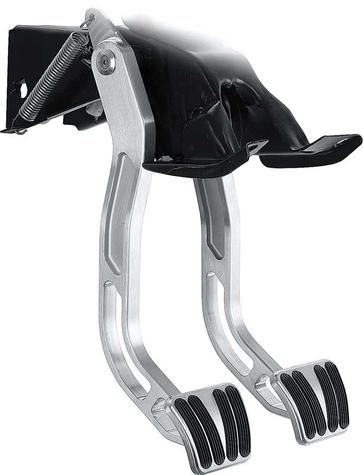 1967-72 Chevy/GMC Truck Lokar Billet Brake and Clutch Pedal Arms - Standard Pad - Brushed Finish