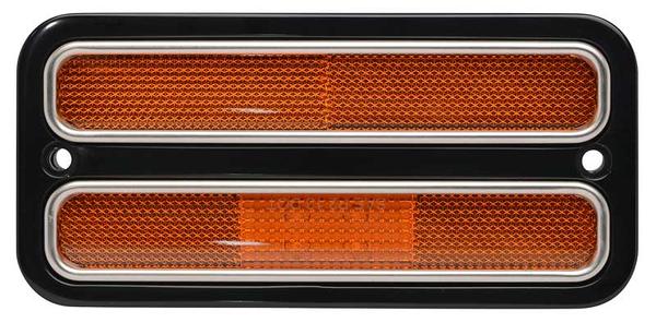 1968-72 Chevrolet, GMC Truck; Billet Aluminum Marker Light Bezel; Gloss black anodized finish,Pair