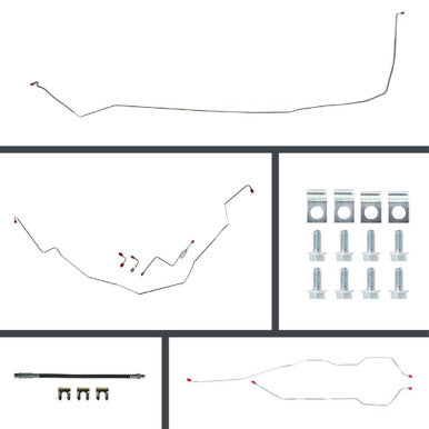 The Right Stuff 65-66 Impala Power Front Disc Conv. Rear Drum Pre-Bent Stainless Brake Line Kit - (BSP65H2)