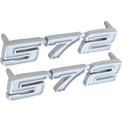 C57269 - 1969 Camaro, 1970-74 Nova; 572 Front Fender Emblems; Classic Design; Custom Displacement; Pair