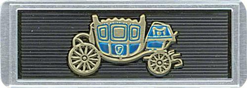 1965-66 Fisher Coach Seat Belt Buckle Emblem; Standard Interior; Embossed; Pair