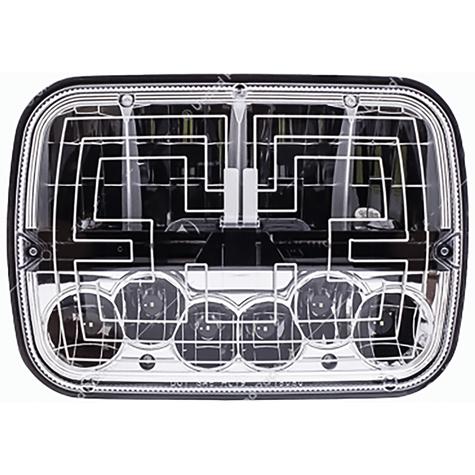 ULTRALIT 5x7" Rectangular LED Headlight; Polycarbonate with Heated Lens