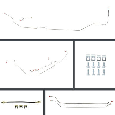 The Right Stuff 64-67 Chevelle Front Disc Conversion Rear Drum Stainless Steel Brake Line Kit - (CSM64H2)