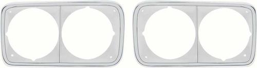 1969-72 GMC Pickup, Jimmy, Suburban; Chrome Headlight Bezels; RH & LH; Pair