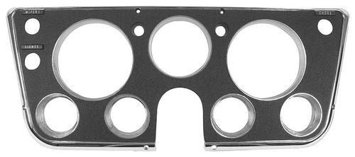 1967-68 Chevy, GMC Truck; Dash Gauge Bezel; 7 Gauge Design; Black with Chrome Accents