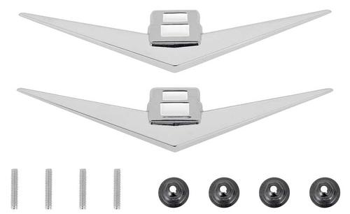 CX1445 - 1955-56 Chevy Truck; Front Fender V8 Emblem; Pair