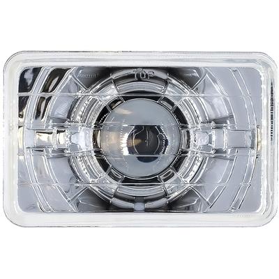 Dapper Lighting; FourSix 4x6" Projector Headlight; High/Low Beam; LED 30W/2400 Lumens; Chrome Housing/Shroud; Clear Glas