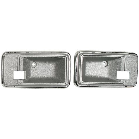 1978-81 Chevrolet Corvette; Interior Door Opening Bezel; Door Handle Escutcheon; Silver; Pair