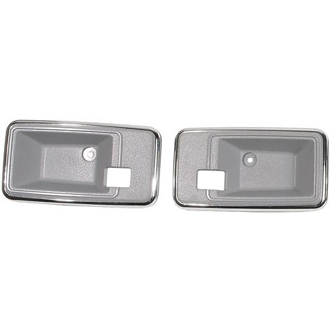 1982 Chevrolet Corvette; Interior Door Opening Bezel; Door Handle Escutcheon; Slate Gray; Pair