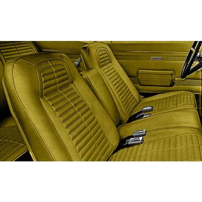 1967 Firebird; Complete Front/Rear Upholstery Set; Standard/Deluxe Interior; Buckets w/ Fixed Rear Seat; Gold