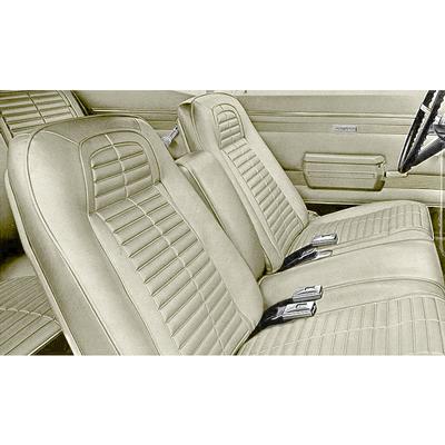 1967 / 1969 Firebird Standard, 1967 Deluxe; Complete Front/Rear Upholstery Set; Buckets w/ Fixed Rear Seat; Parchment