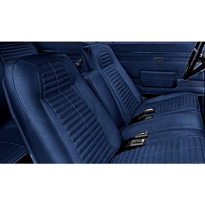 1967 Firebird; Complete Front/Rear Upholstery Set; Standard/Deluxe Interior; Buckets w/ Fixed Rear Seat; Dark Blue