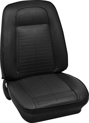 1967-69 Firebird With Fold Down Rear Seat & Standard Interior; Custom Leather Upholstery; Black