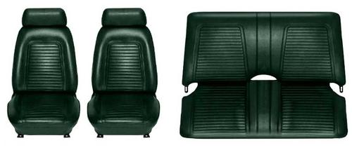 1969 Firebird; Complete Front/Rear Upholstery Set; Standard Interior; Buckets w/ Fixed Rear Seat; Dark Green