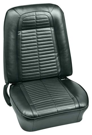 1967-69 Firebird Standard, 1967 Deluxe; Bucket Seat Upholstery Set; Front Only; Black