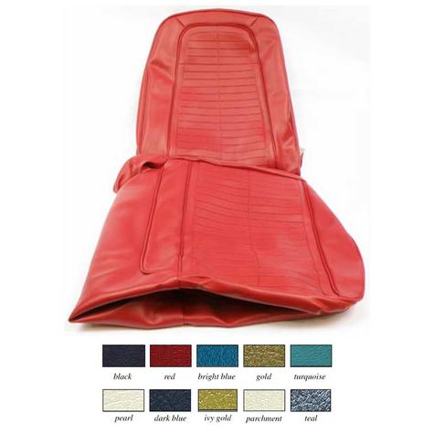 1967-68 Firebird Standard, 1967 Deluxe; Complete Front/Rear Upholstery Set; Bench w/ Fixed Rear Seat; Red