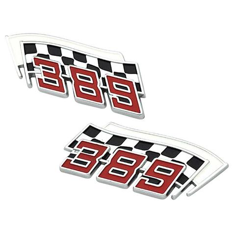 F1289 - 1959-77 Pontiac; 389 Fender Flag Emblems; LH & RH Pair; Custom Applications