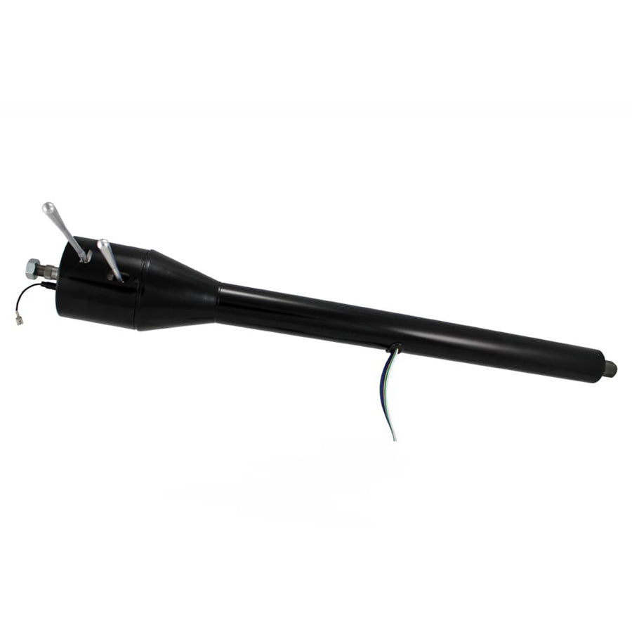 1965-66 Mustang 30" Floor Shift Tilt Column: Original Steering Wheel - Black Powdercoat Finish