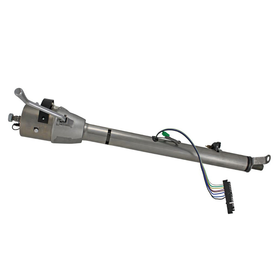 1955-56 Chevy Column Shift Tilt Column with Neutral Safety Switch & Indicator - Paintable Mill Finish