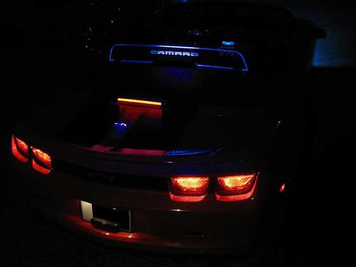 2010-15 Camaro Convertible - Rear Wind Restrictor with Single Color LED - Blue