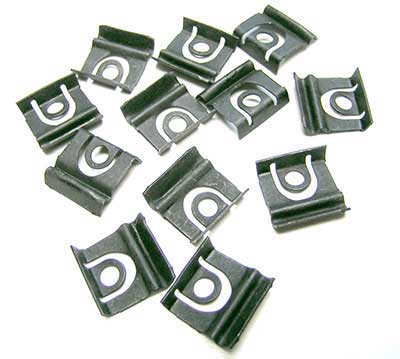 HK526 - 1964-68 Mustang Windshield and Rear Window Molding Clip Set ; 12 Piece Set