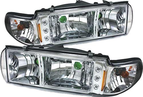 1991-96 Impala / Caprice Chrome 1 Piece LED Crystal Headlights