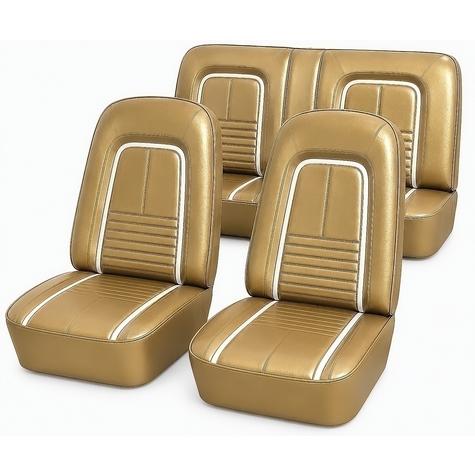 1967 Camaro Coupe / Convertible With Fold Down Rear Seat Gold Deluxe Full Set Upholstery