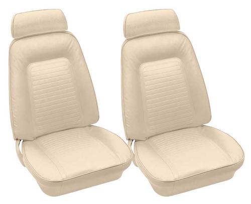 1969 Camaro - Leather Full-Set Upholstery With Standard Interior & Fold-Down Rear Seat - Ivory