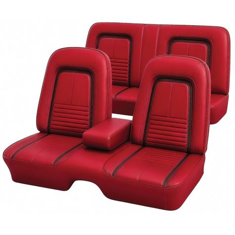 1967 Camaro; Front Bench & Rear Seat Upholstery Set; Deluxe Interior; Convertible; Red
