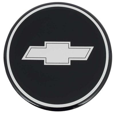 K151796BK - Wheel Center Cap Emblem; with Chrome Bow Tie; Black Background; 2-15/16
