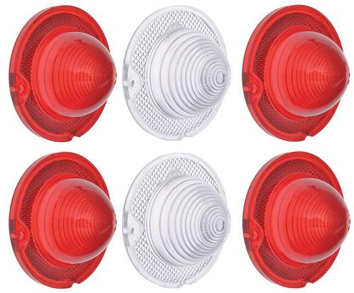 1958 Impala; Tail Lamp and Back Up lamp lens Set; 6 Piece Lens Set; With SAE and Guide Markings