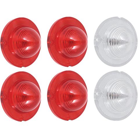 1958 Chevy Impala; Tail Light & Back Up Lamp Lens Set; 6 Piece