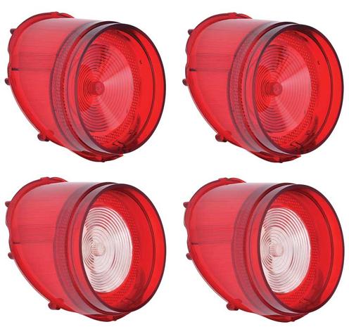 1965 Chevy Bel Air, Biscayne; Tail Light Lens & Back Up Lamp Lens Set; 4 Piece Set