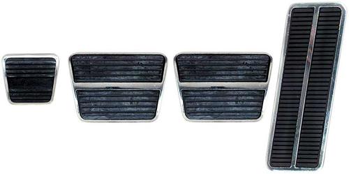 1969-74 GM Pedal Pad Kit Manual Transmission; Without Disc Brakes Emblem - 8 Piece