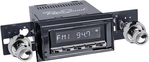 1962-65 Chevy II / Nova Hermosa Radio - Black Radio, Buttons & Bezel w/Chrome Knobs