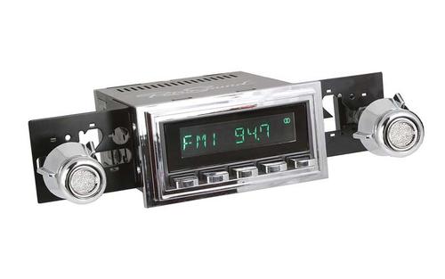 1969-73 RetroSound Long Beach Series Radio - Black Face/Chrome Buttons/Chrome Bezel/Chrome Knobs