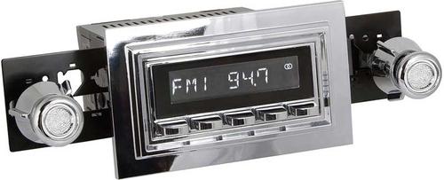 1969-73 RetroSound Long Beach Series Radio - Chrome Face/Chrome Buttons/Chrome Bezel/Chrome Knobs