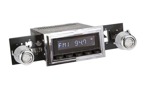 1969-73 RetroSound Laguna Series Radio - Black Face/Black Buttons/Chrome Bezel/Chrome Knobs