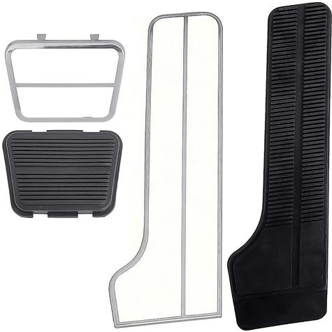 1967-68 Chevy, GMC Pickup, Suburban; Pedal Pad Kit; Deluxe with Trim Plates; Automatic Trans; 4 Piece Set