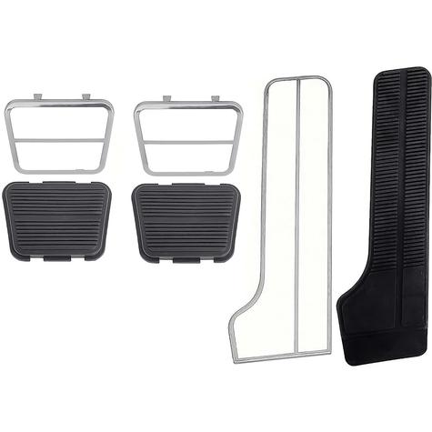 1967-68 Chevy, GMC Pickup, Suburban; Pedal Pad Kit; with Trim Plates; with Manual Trans; 6 Piece Set