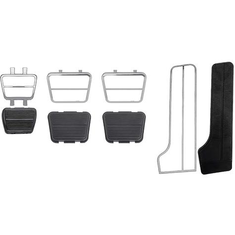 1969-70 Chevy, GMC Pickup, Suburban; Pedal Pad Kit; with Trim Plates; with Manual Trans; 8 Piece Set