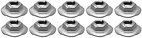 Thread Cutting Pal Nut, 5/16" Stud Size, Hex Washer Head, Zinc Plated, 10 Piece Set